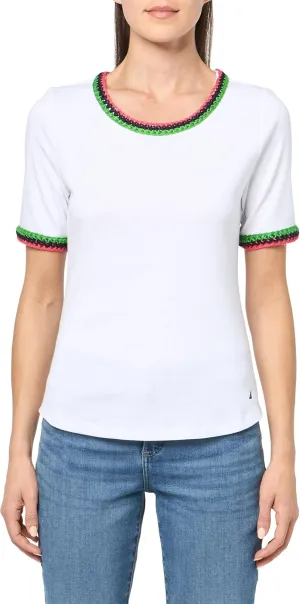 Nautica Women's Cotton Short Sleeve Solid Knit Top