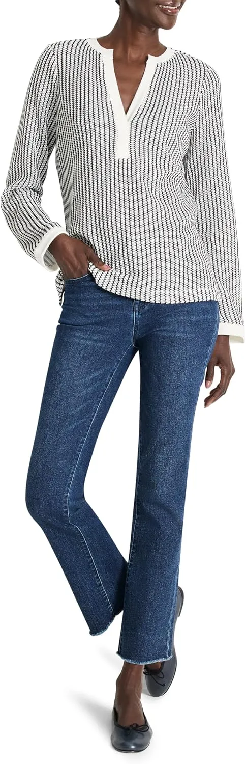 NIC ZOE Women's Zig Zag Split Neck Top