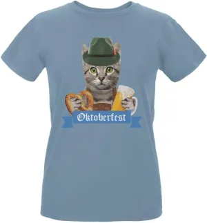 Oktoberfest Funny Cat Womens T Shirt