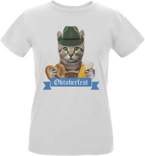 Oktoberfest Funny Cat Womens T Shirt