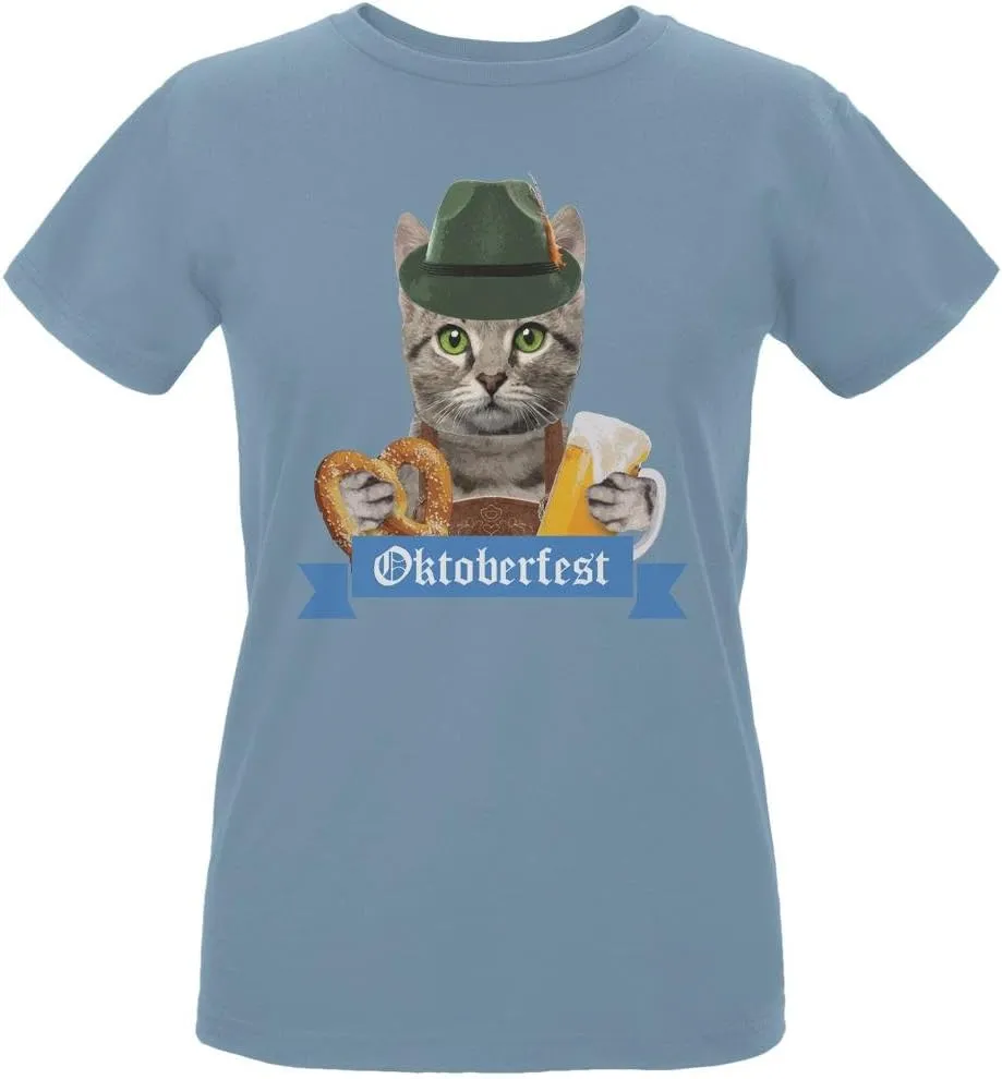 Oktoberfest Funny Cat Womens T Shirt