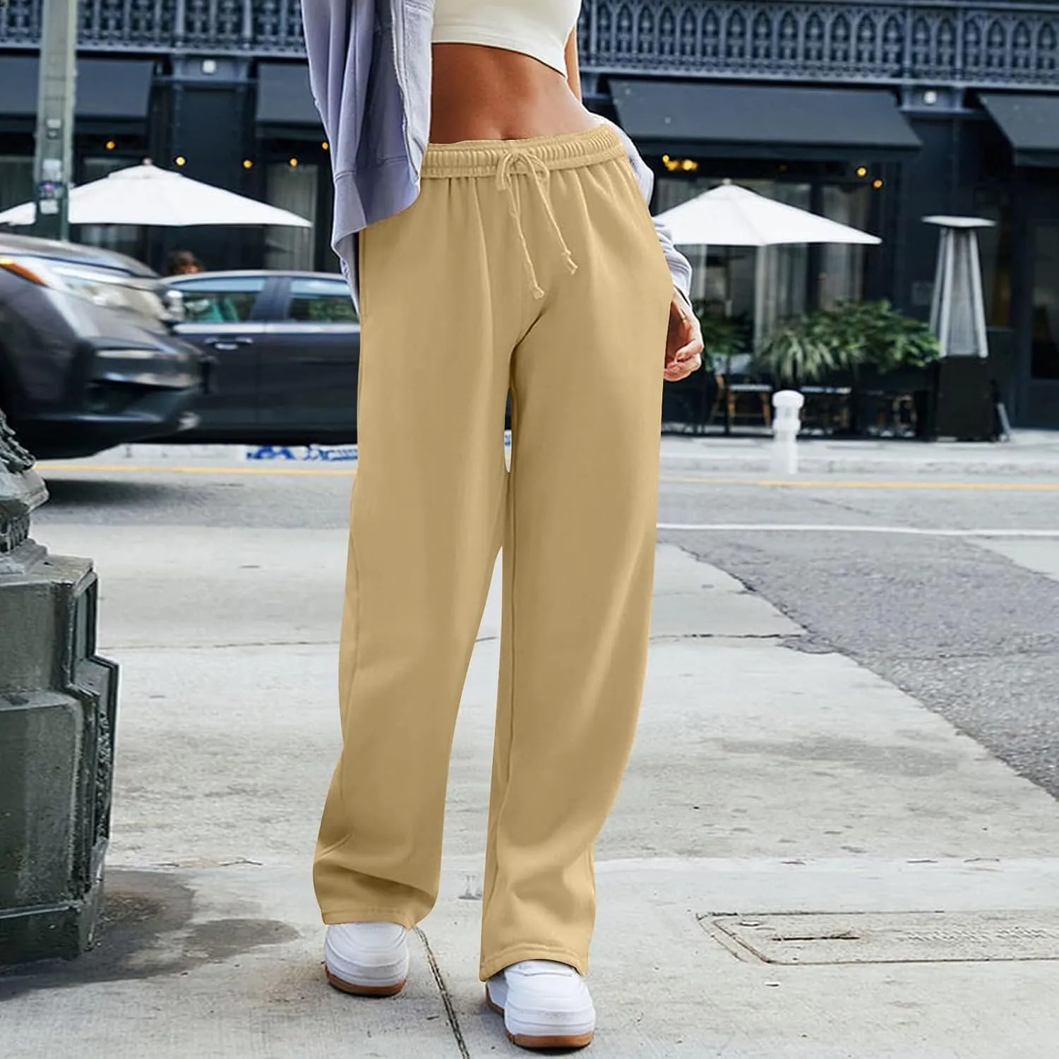 Pants for Women, Trousers Sweatpants Palazzo Casual High Waisted Trendy Pants Yoga