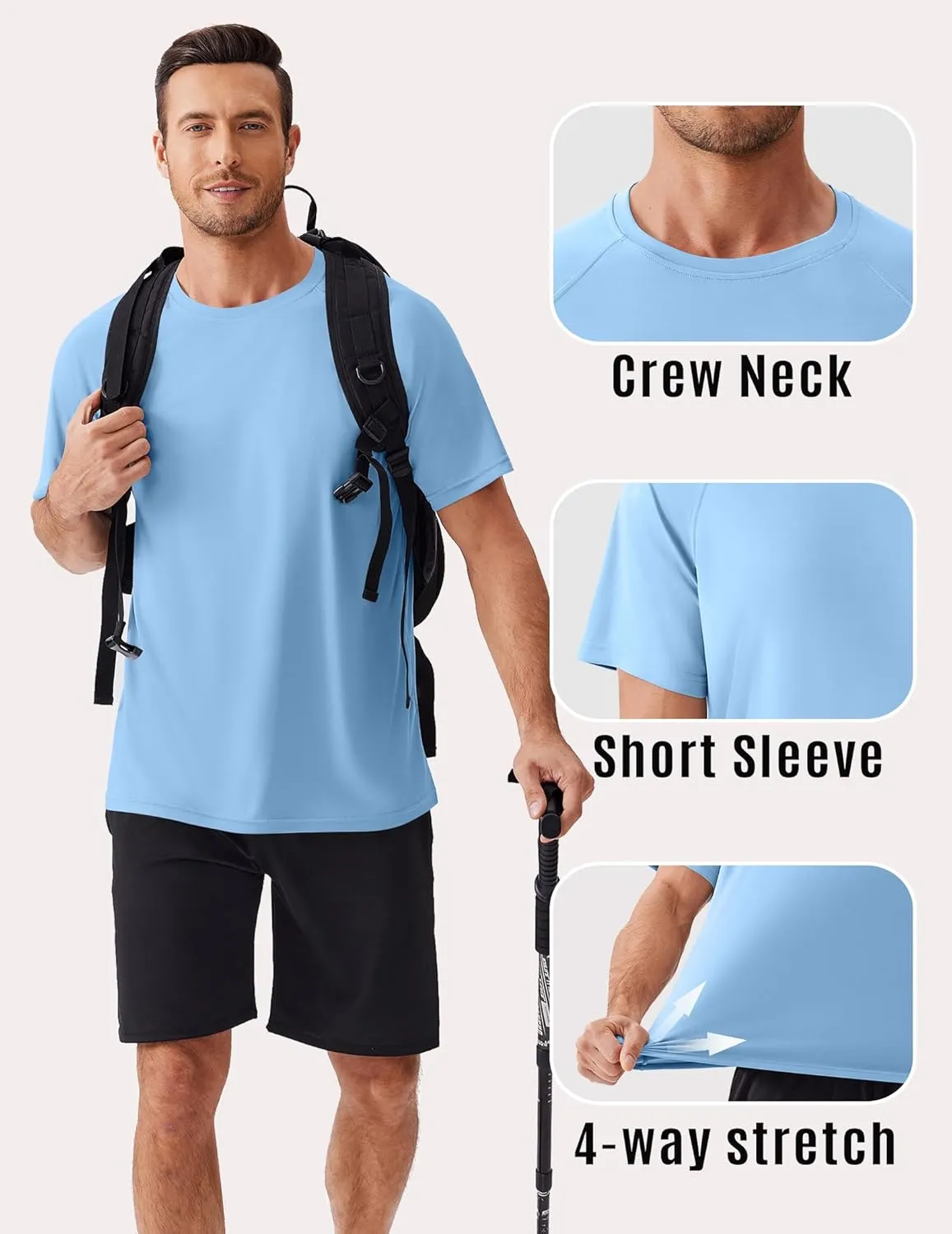 PINSPARK Mens Swim Shirt Short Sleeve UPF 50  Sun Protection Shirts Rash Guard Quick Dry Tshirts Beach Water Athletic Shirt