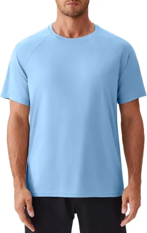 PINSPARK Mens Swim Shirt Short Sleeve UPF 50  Sun Protection Shirts Rash Guard Quick Dry Tshirts Beach Water Athletic Shirt