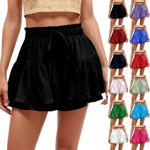 Pleated Tennis Skirt for Women High Waisted with Shorts Underneath Drawstring Athletic Golf Ruffle Skorts Skirts