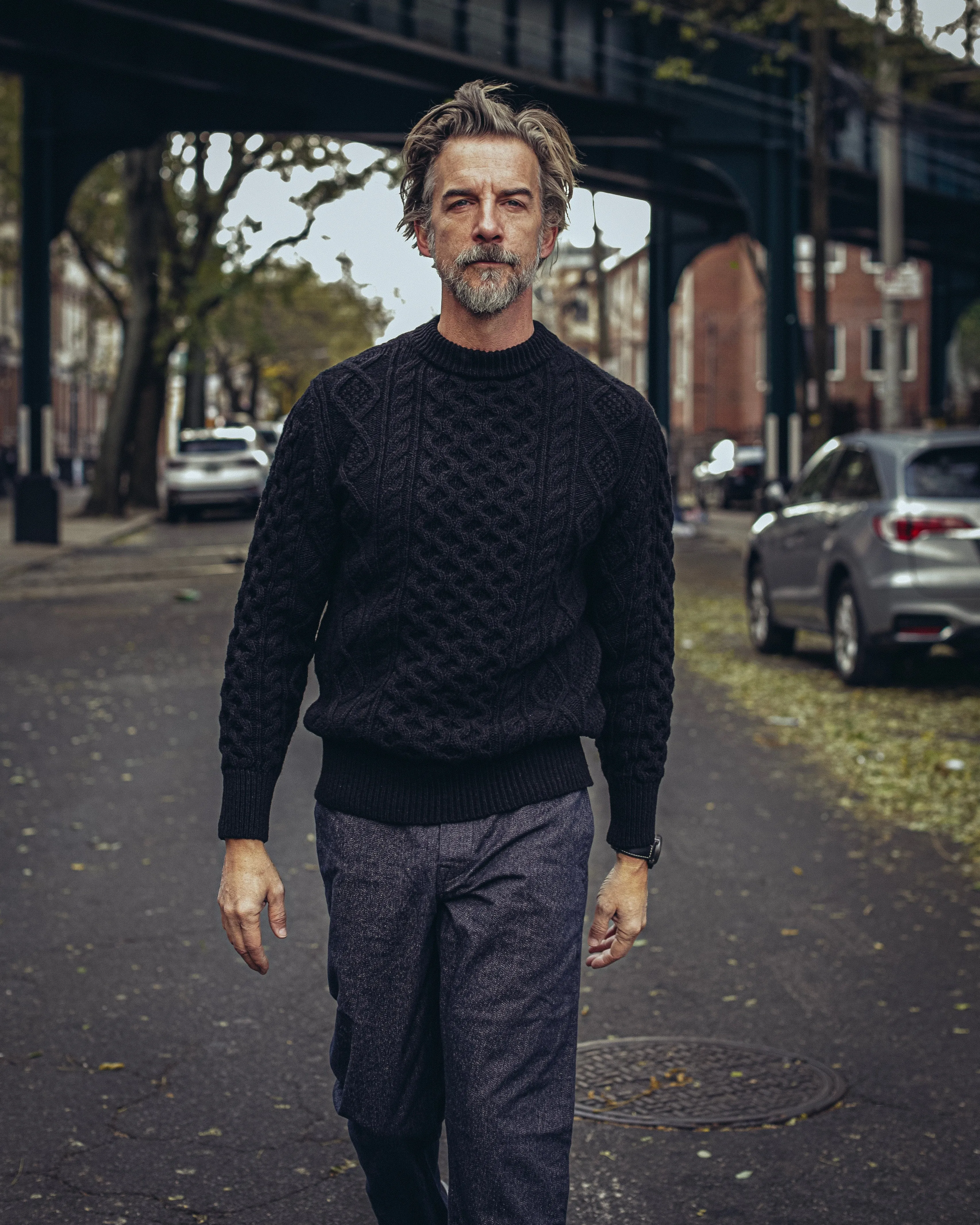 Pre Order - Steve McQueen Dark Navy Donegal Irish Wool Sweater Eta before 12/25