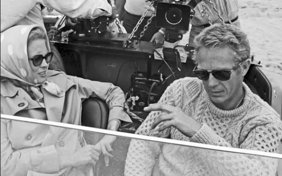 Pre Order - Steve McQueen Dark Navy Donegal Irish Wool Sweater Eta before 12/25