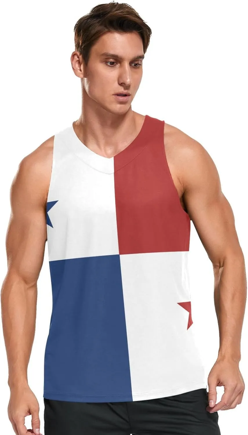 Rastafari Flag Men's Beach Tank Top Colorful Print Sport Workout & Training Top Summer Quick Dry Sleeveless Tee Shirt Unisex
