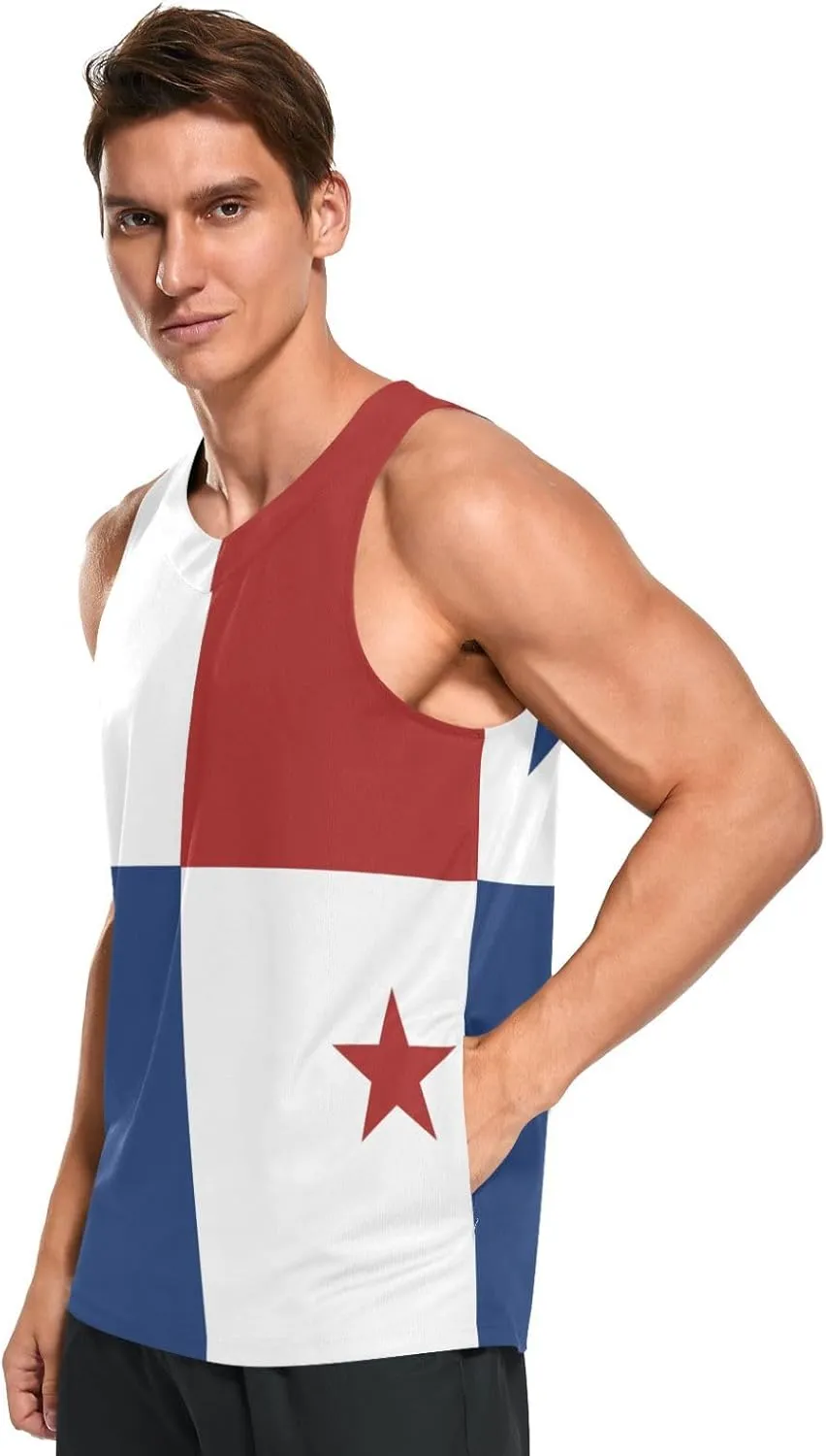Rastafari Flag Men's Beach Tank Top Colorful Print Sport Workout & Training Top Summer Quick Dry Sleeveless Tee Shirt Unisex