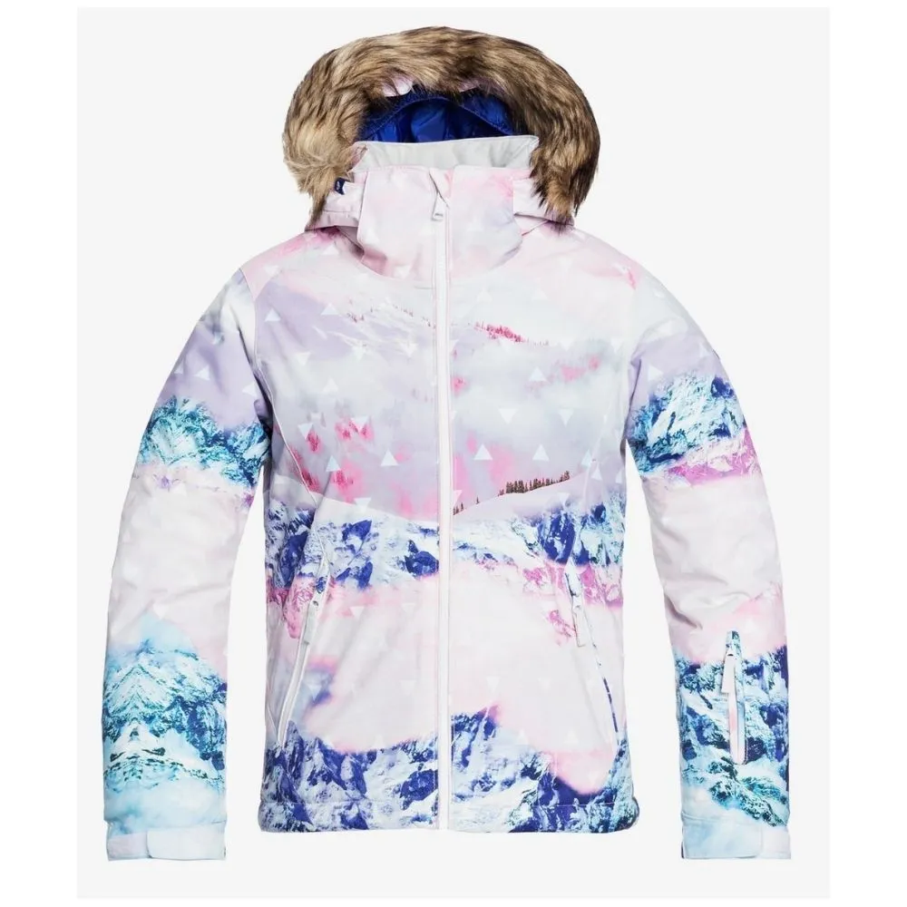 Roxy Jet Ski Girls Ski Jacket - White Pyrennes