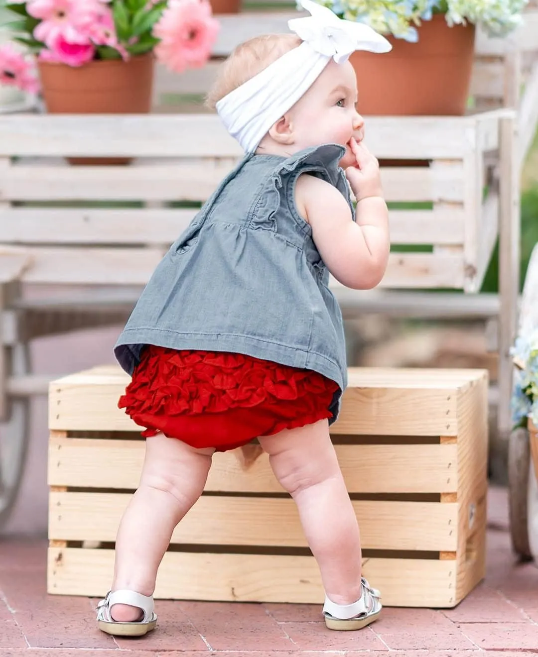 RuffleButts Baby/Toddler Girls Tank Top w/Flower