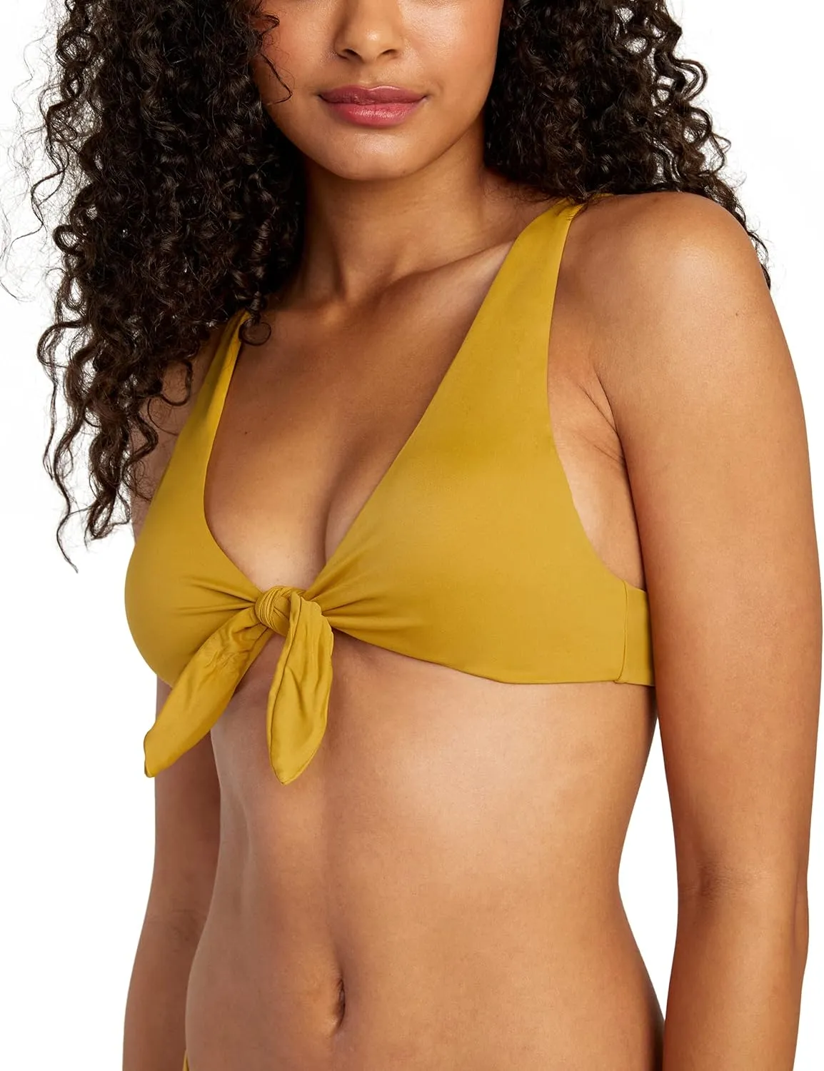 RVCA Women's Standard Tie Front Swimsuit Bikini Top