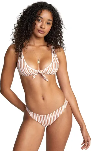 RVCA Women's Standard Tie Front Swimsuit Bikini Top
