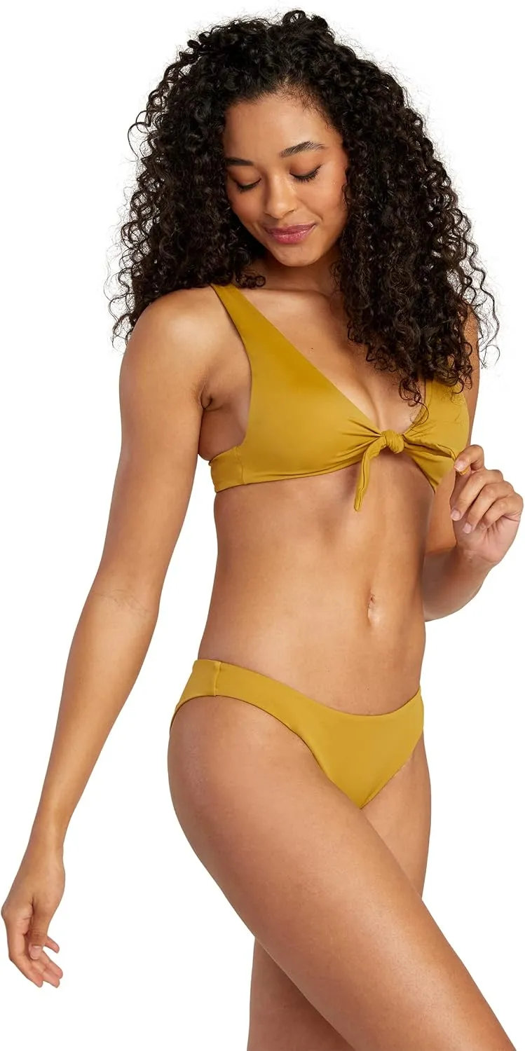 RVCA Women's Standard Tie Front Swimsuit Bikini Top