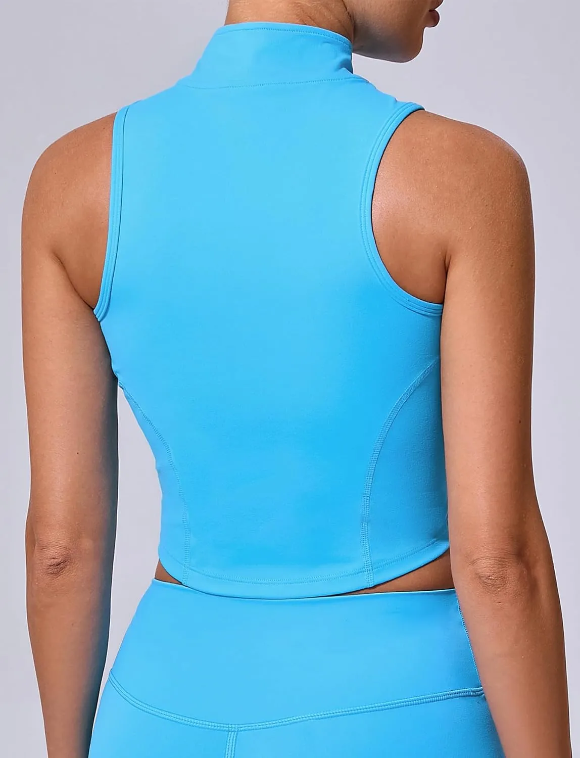 SEAUR Womens Sleeveless Athletic Tank Top Full Zip Up Gym Tank Outfit Stand Collar Workout Vest Clothes Quick Dry Tank Top
