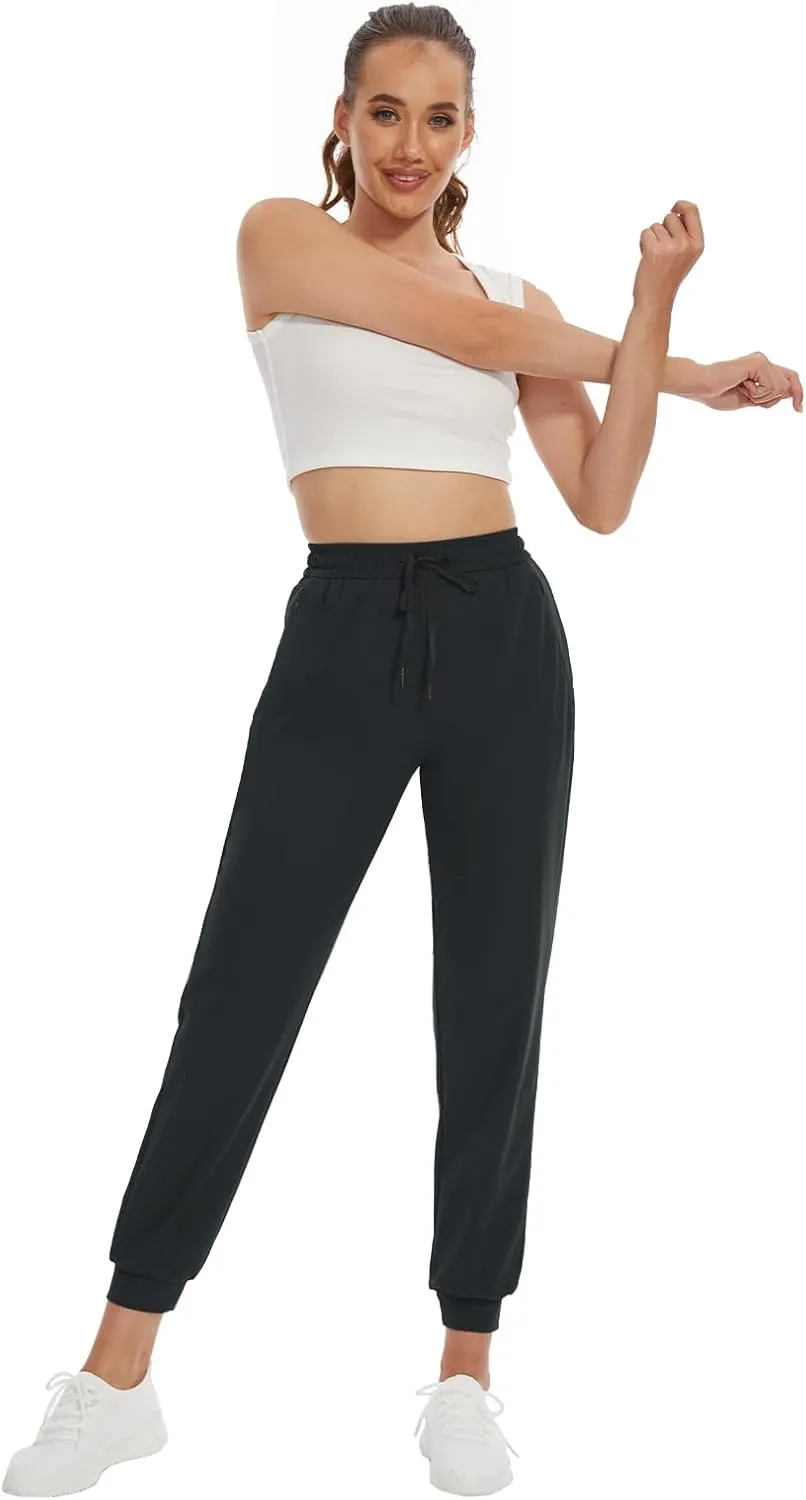 SEVEGO Women's 30"/32"/34"/36" Tall Inseam Joggers Lightweight Sweatpants Zipper Pockets Athletic Workout Lounge Pants