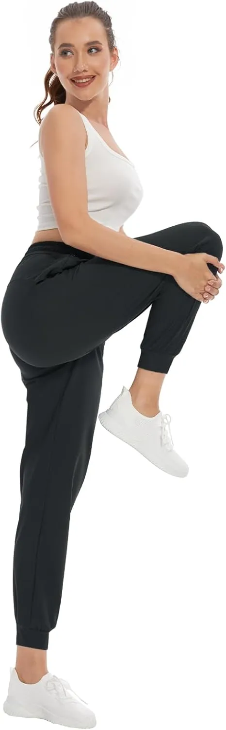 SEVEGO Women's 30"/32"/34"/36" Tall Inseam Joggers Lightweight Sweatpants Zipper Pockets Athletic Workout Lounge Pants