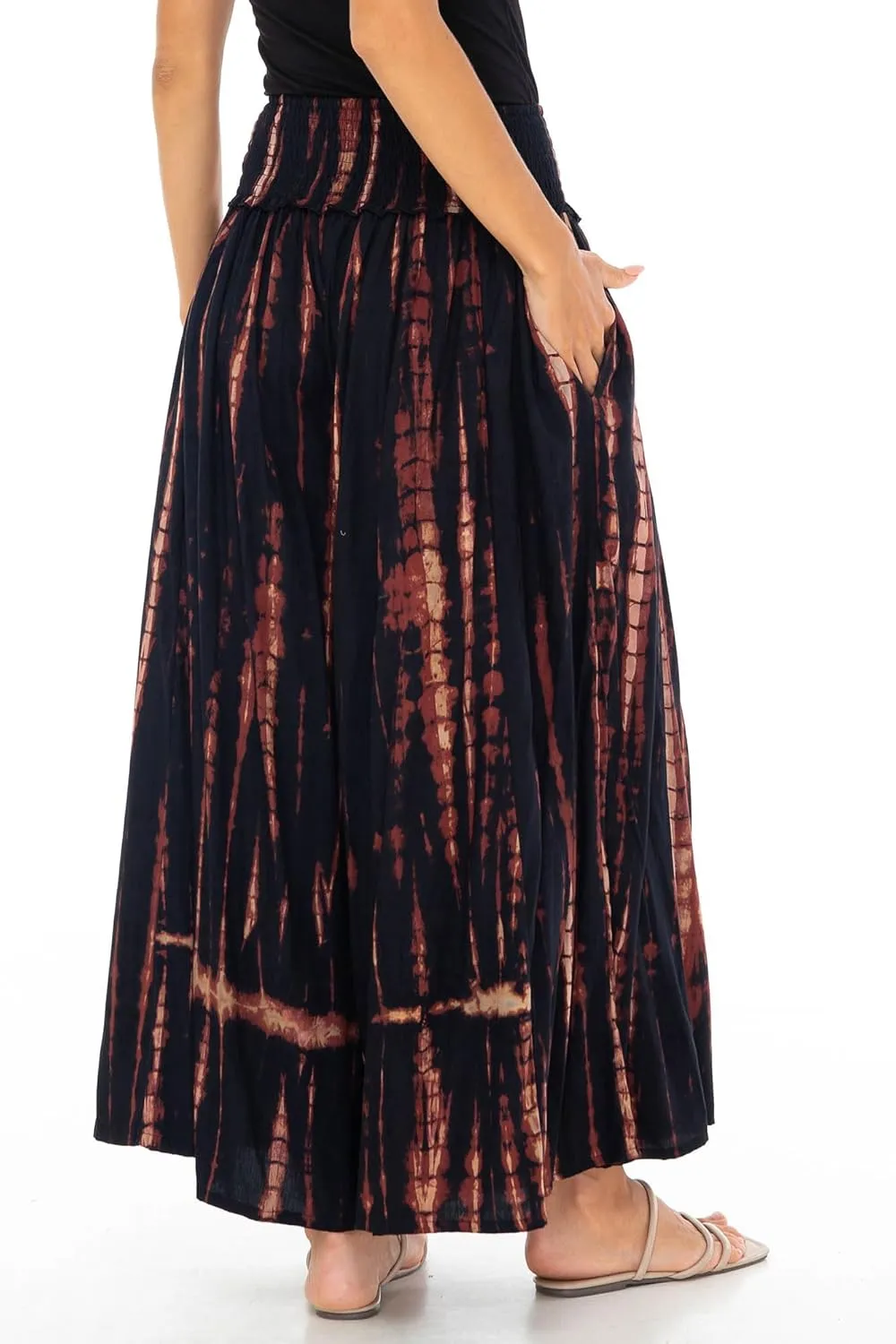SHU-SHI Womens Palazzo Flowy Summer Pants Wide Leg Lounge Trousers Elastic Waist Side Pockets