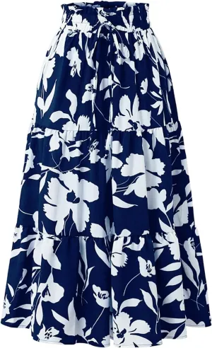 Skirts for Women Trendy 2025 Summer Boho A Line Western Skirt Casual Resort Wear