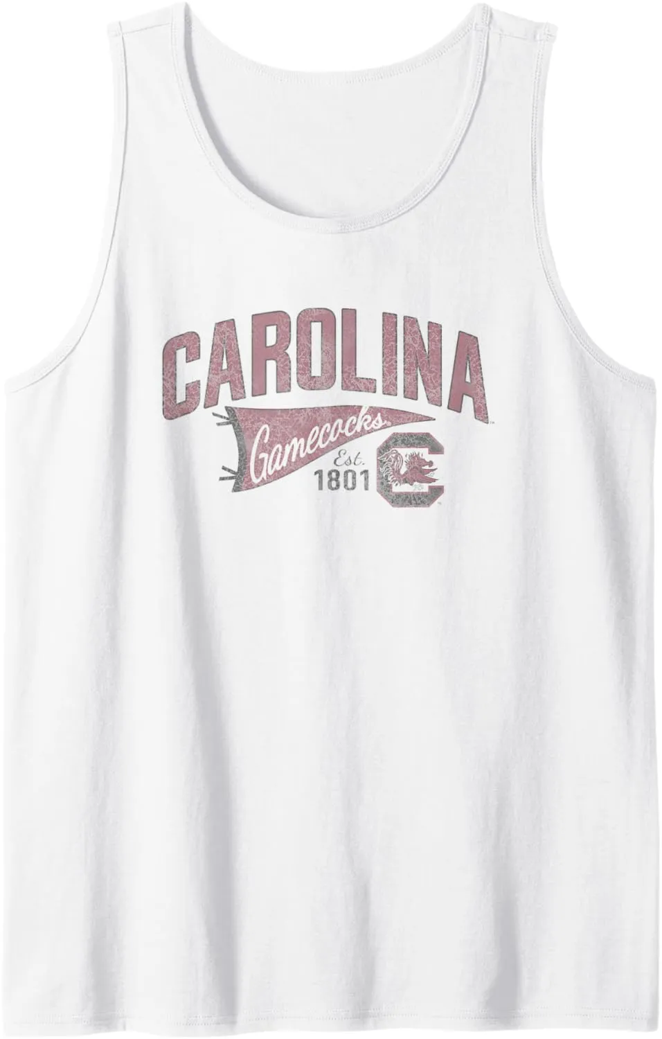 South Carolina Gamecocks Vintage Pennant White Tank Top