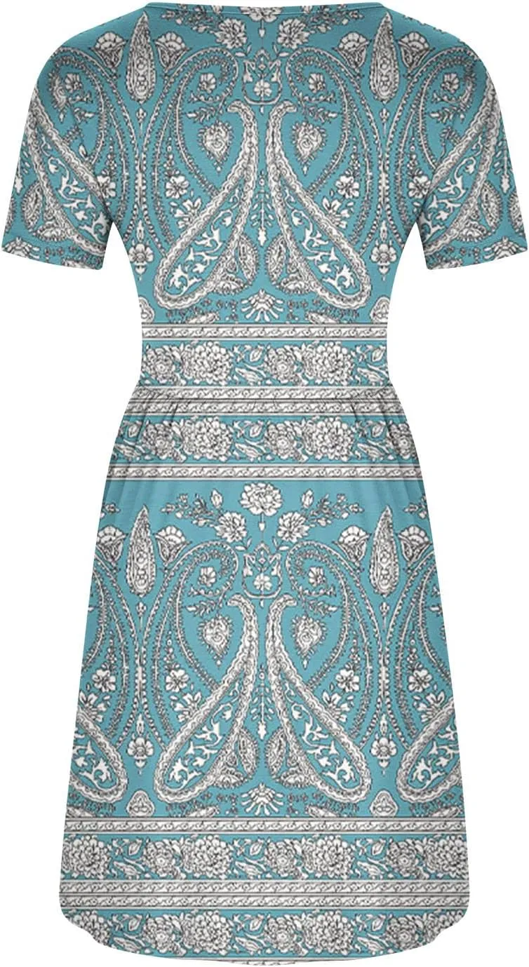 Summer Dresses for Women 2025 Vacation Button Down Mini Dresses Beach Casual Loose Trendy Floral Hawaiian Dress