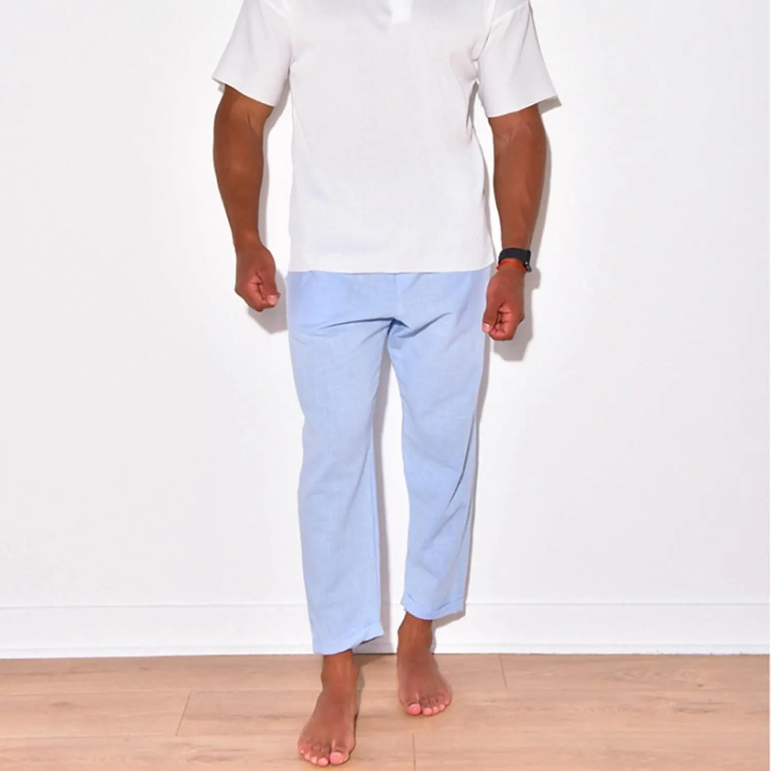 Summer Men's Cotton and Linen Thin Casual Sports Pants 2025