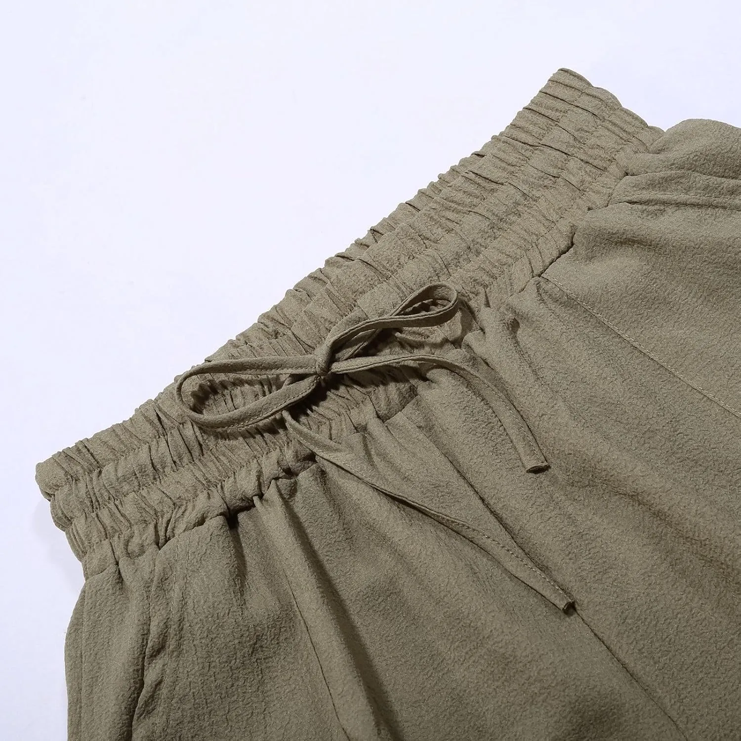 Summer Palazzo Pants for Women Fashion 2025 Cotton Linen Wide Leg Flowy Pants Solid Lightweight Casual Baggy Trousers