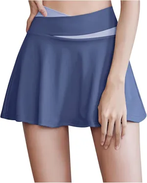Summer Skirts for Women Athletic Criss Cross High Waist Tennis Skorts Silk Yoga Flowy Skater Skirt Fitness Clothes