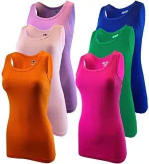 SUMONA Women's Ribbed Tank Top, Pack of 6