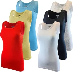 SUMONA Women's Ribbed Tank Top, Pack of 6