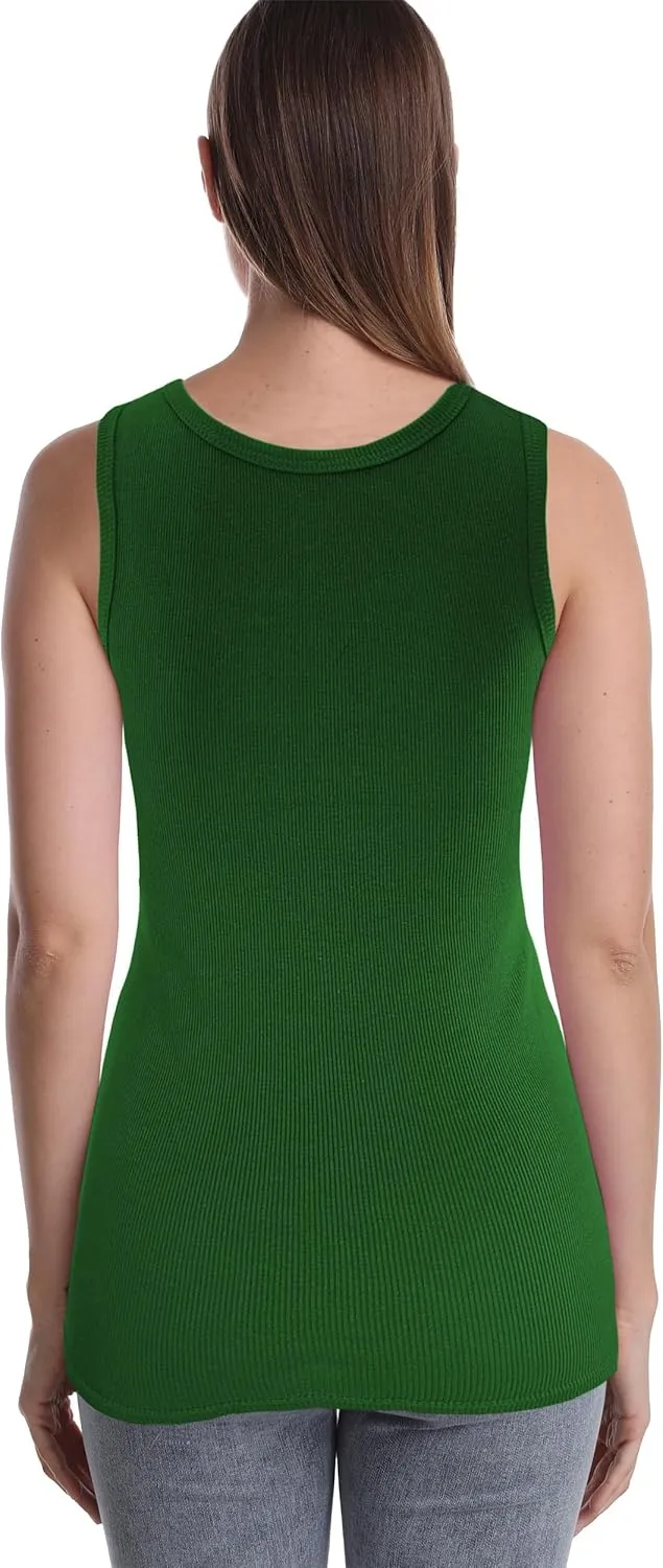 SUMONA Women's Ribbed Tank Top, Pack of 6