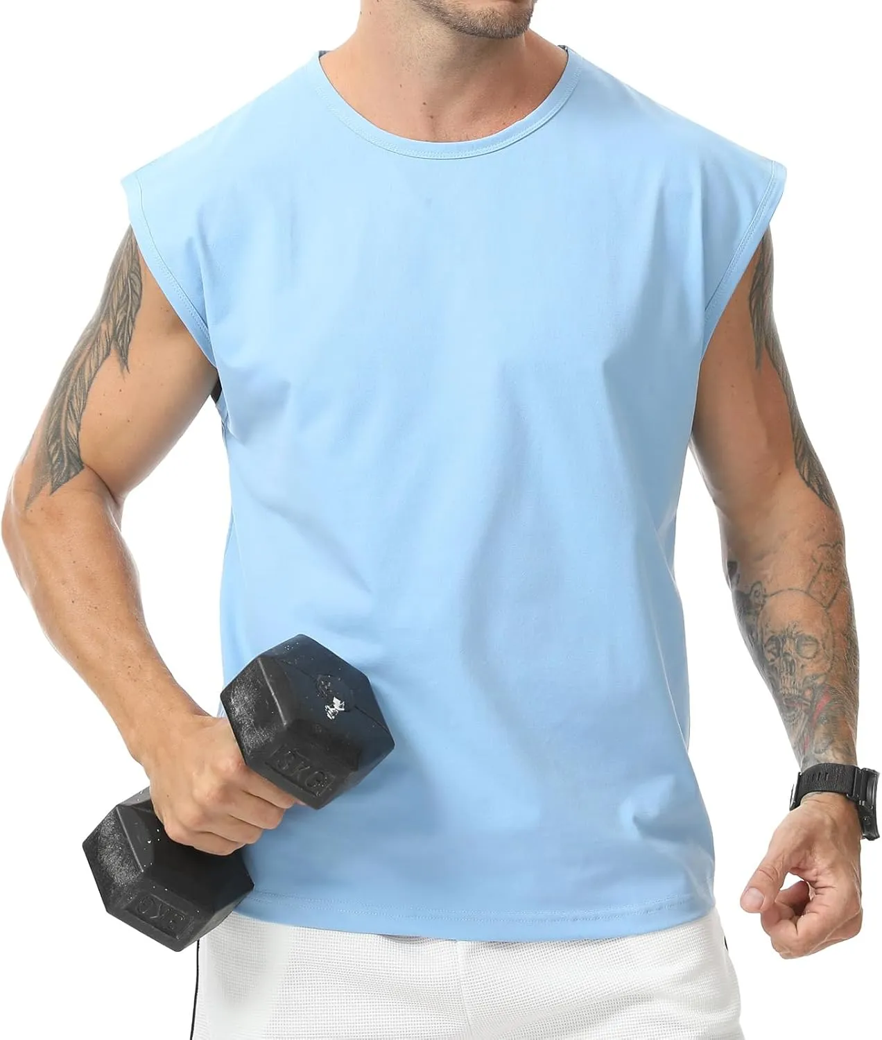 Surenow Men's Workout Tank Tops Athletic Sleeveless T-Shirt Sport Muscle Tank Running Breathable Gym Muscle T-Shirt for Men