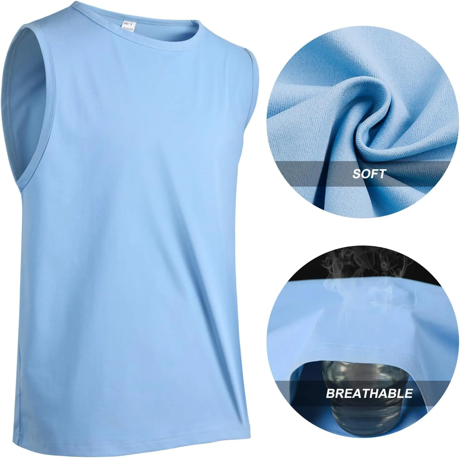 Surenow Men's Workout Tank Tops Athletic Sleeveless T-Shirt Sport Muscle Tank Running Breathable Gym Muscle T-Shirt for Men