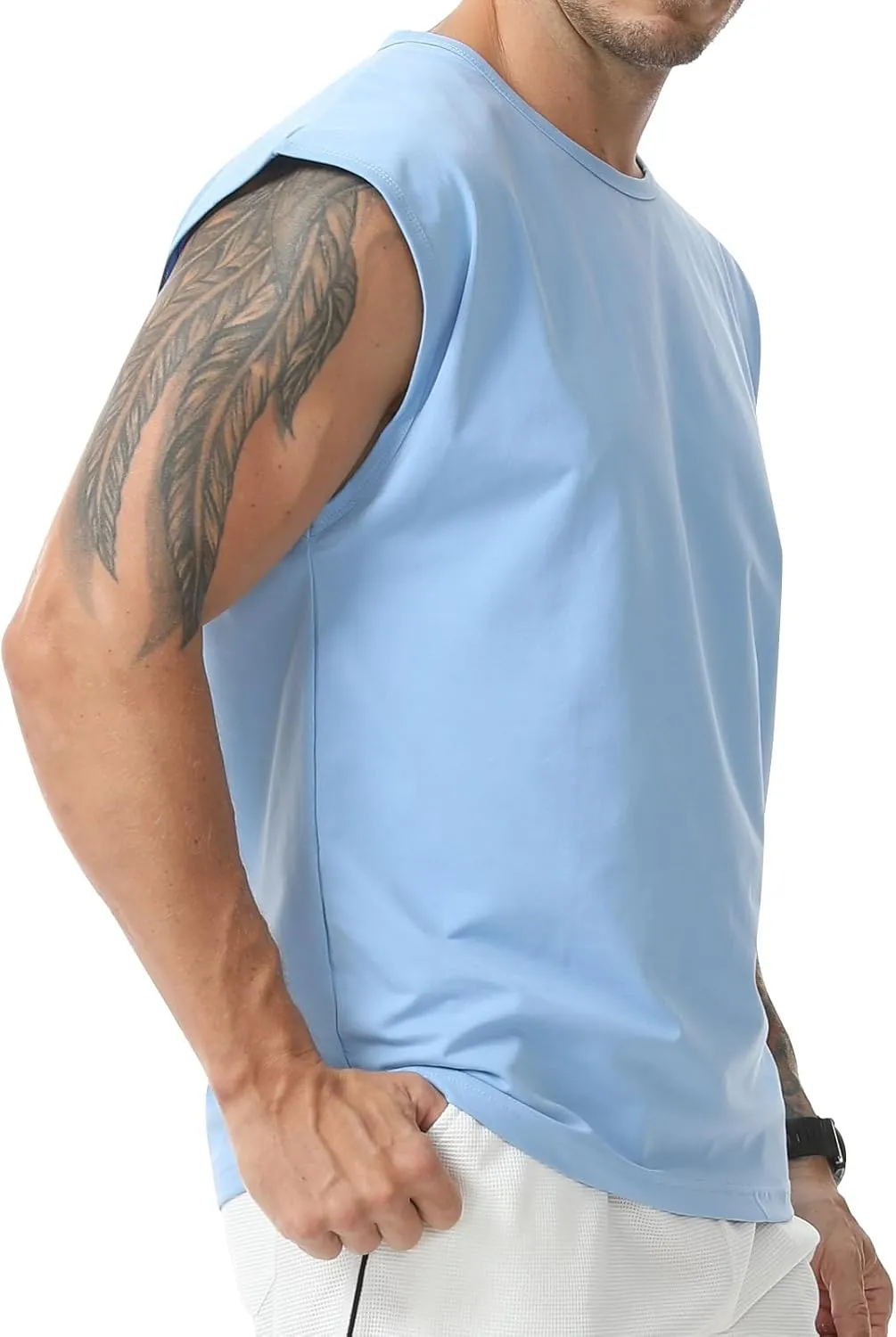 Surenow Men's Workout Tank Tops Athletic Sleeveless T-Shirt Sport Muscle Tank Running Breathable Gym Muscle T-Shirt for Men