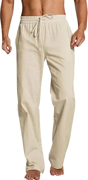 Sweatpants for Men Sport Tapered Tactical Slacks Mens Elastic Waist Solid Color Split Ripstop Fitted Joggers