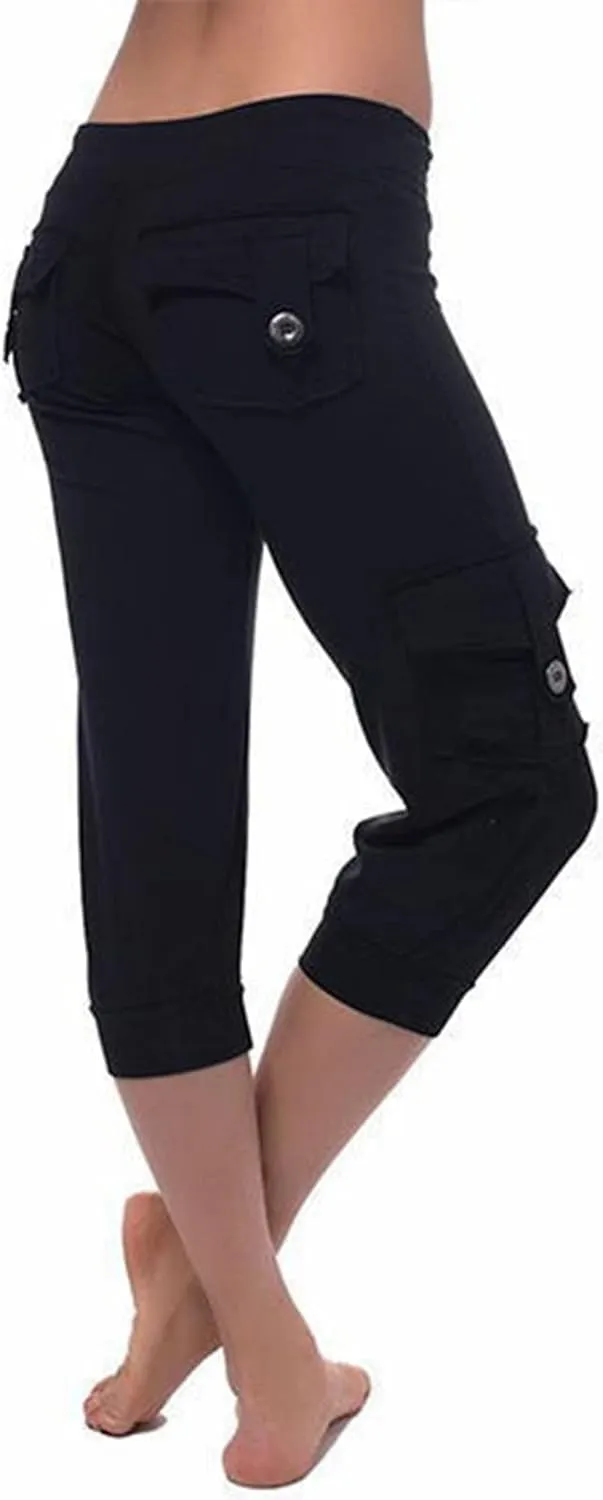 TARIENDY Cargo Capris for Women Plus Size Athletic Workout Cropped Trousers Lightweight Stretchy Jogger Pants with Pockets