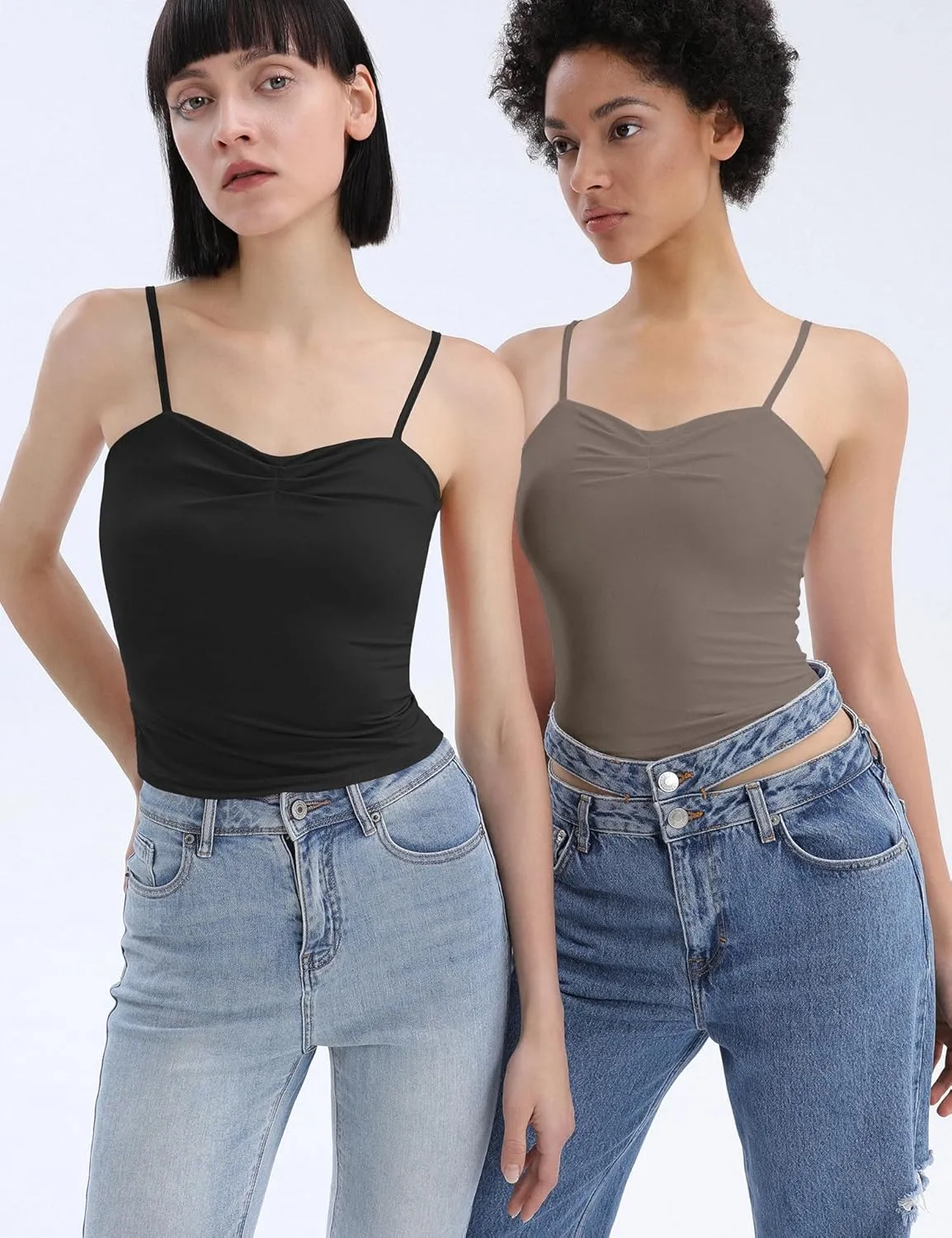 TFSDOD Women's Sleeveless Tank Top Sexy Sweetheart Neck Going Out Crop Top Cute Y2K Pleated Strappy Vest Cami Shirt