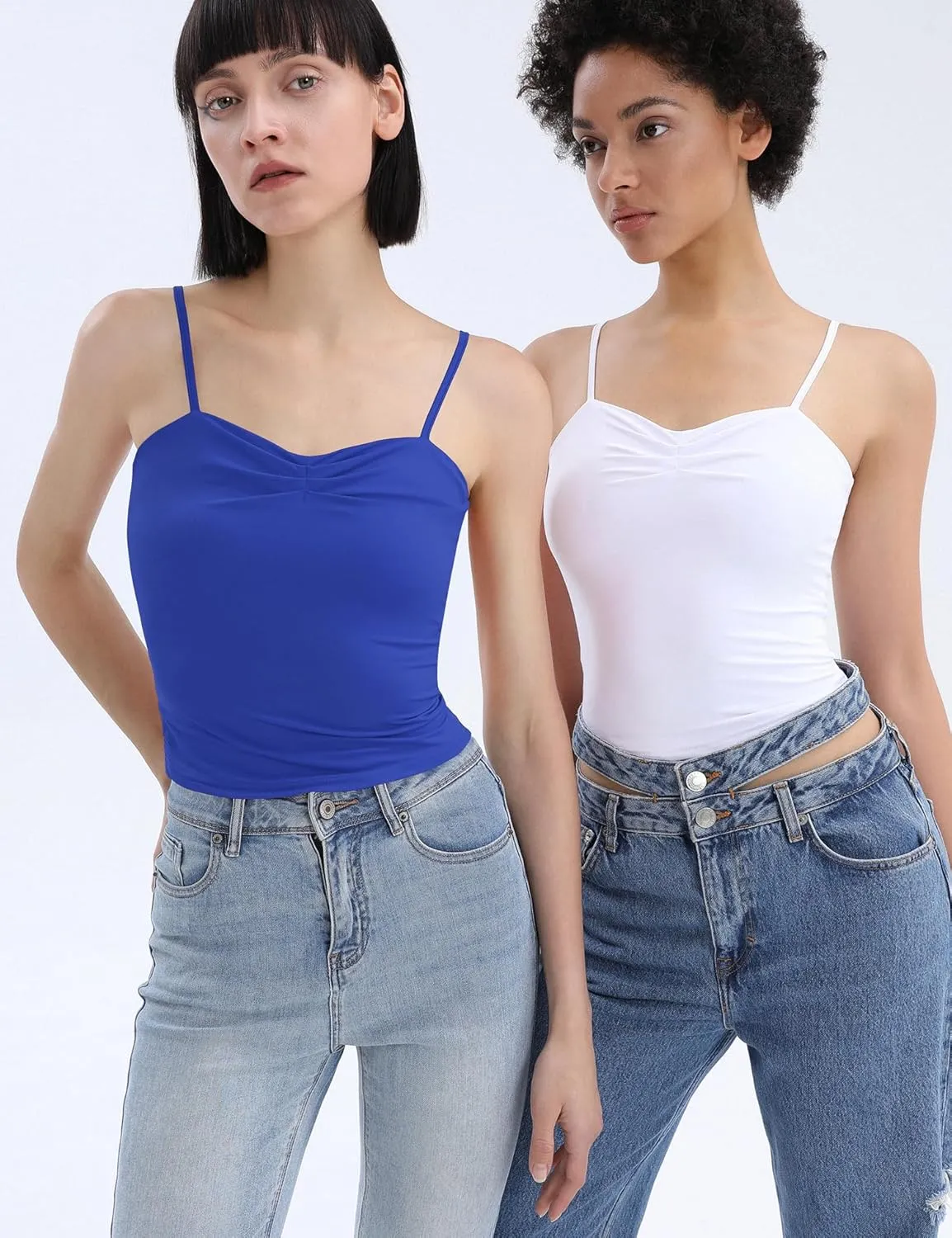 TFSDOD Women's Sleeveless Tank Top Sexy Sweetheart Neck Going Out Crop Top Cute Y2K Pleated Strappy Vest Cami Shirt
