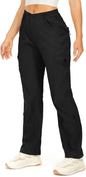Toomett Women's Hiking Cargo Pants convertible Quick Dry UPF50  Waterproof capri Fishing Safari Travel Pants