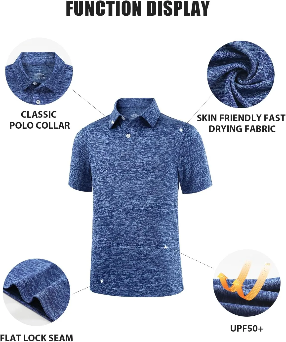 Ullnoy Boys Short Sleeve Polo Shirt Moisture Wicking Golf Shirt Kids School Camp Uniform Shirts Boys 4 Pack
