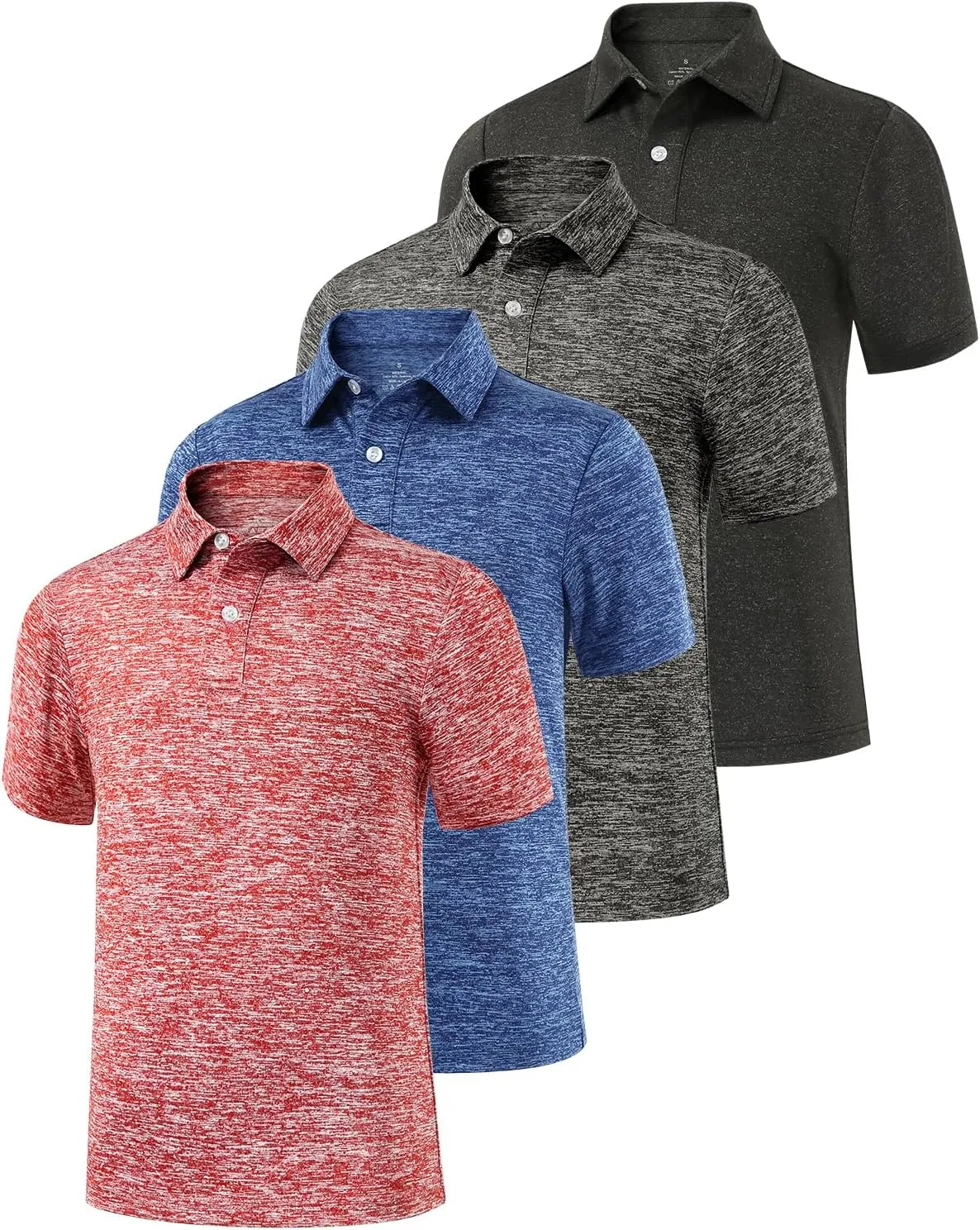 Ullnoy Boys Short Sleeve Polo Shirt Moisture Wicking Golf Shirt Kids School Camp Uniform Shirts Boys 4 Pack