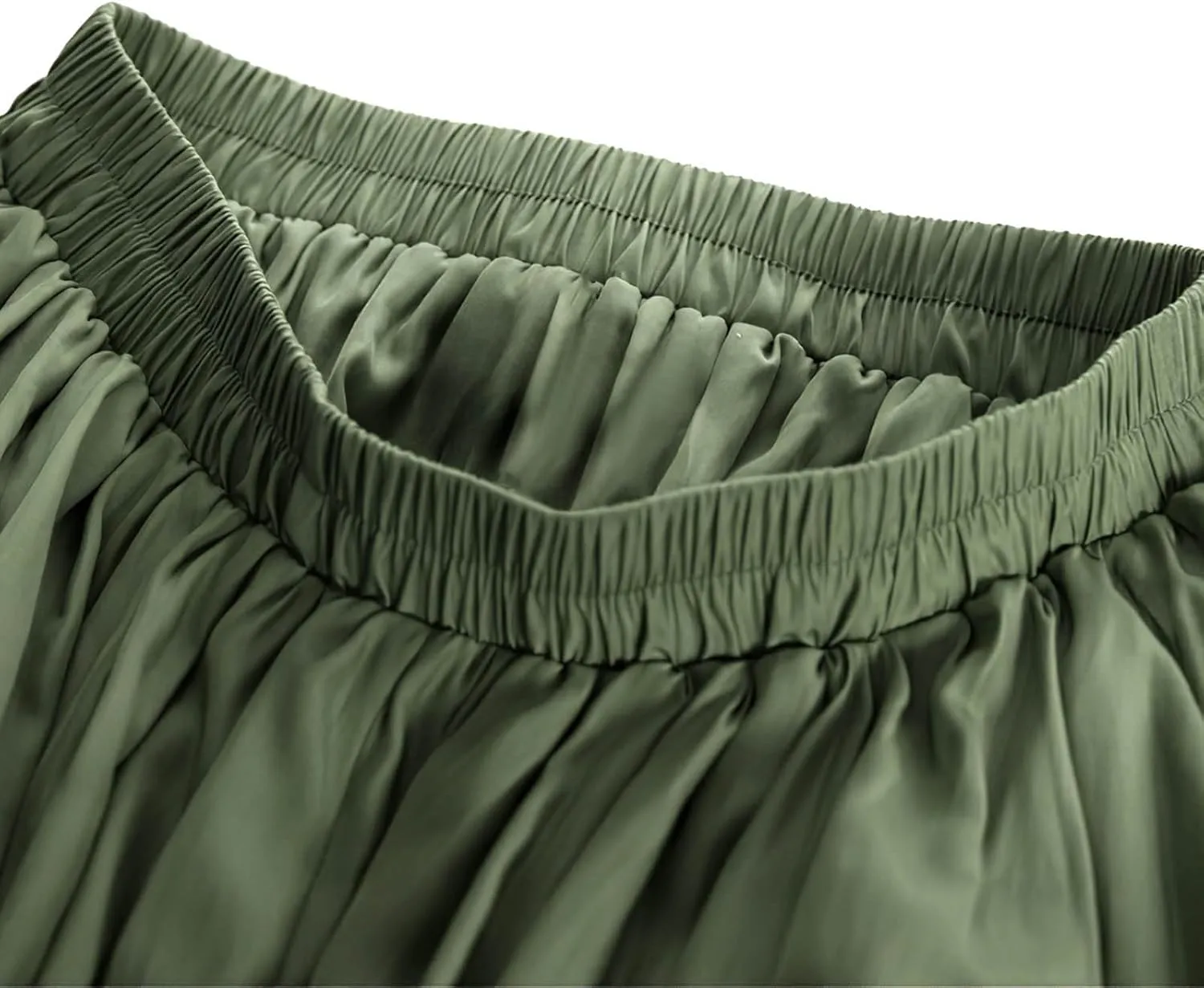 Vintage Ankle-Length Skirts for Women Pleated Tiered Long Skirts High Waisted Asymmetrical Ruffle A Line Maxi Skirt