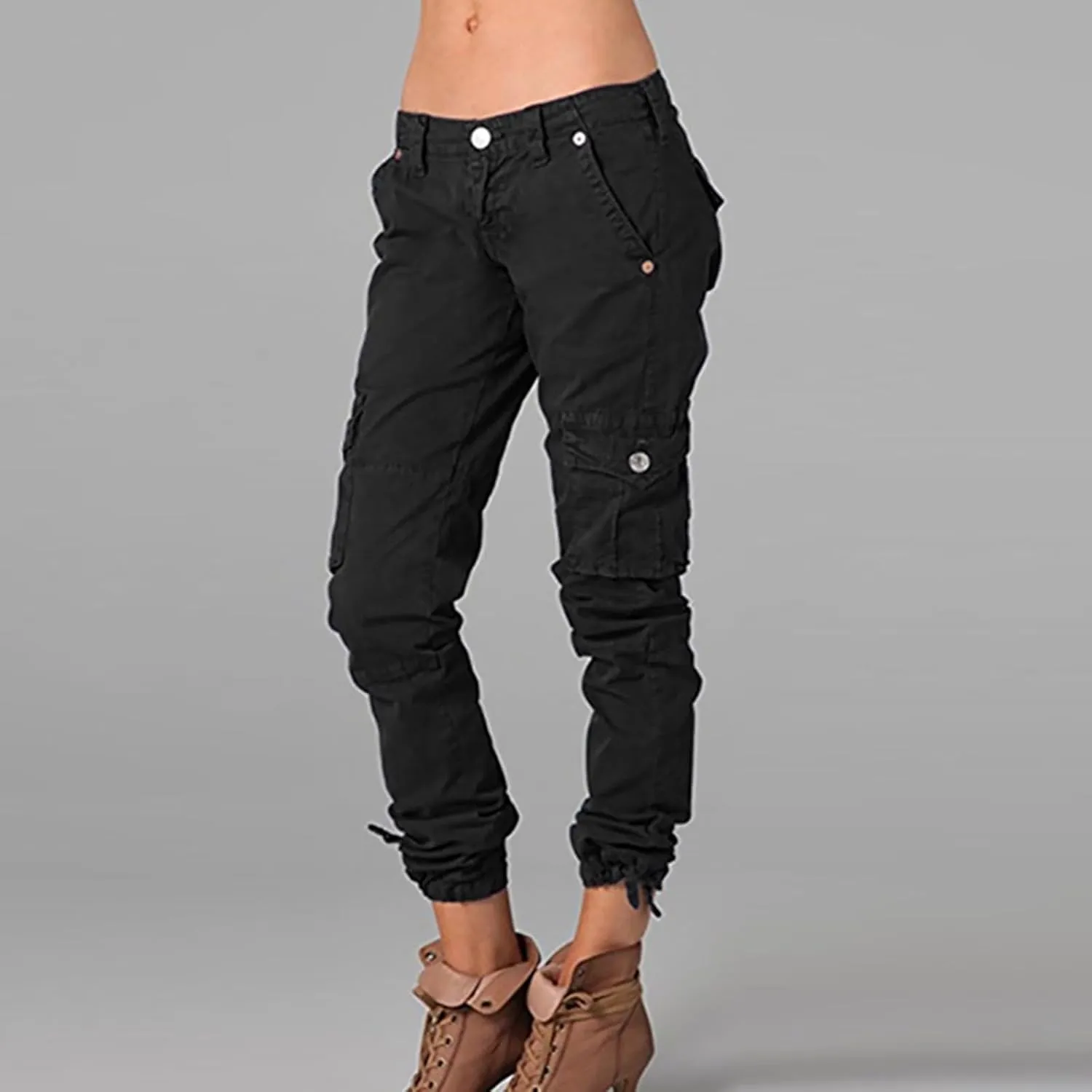 Wide Leg Pants Casual Trousers Belt Casual Zipper Pocket Without Design Color Yoga Pants Womens Cargo Pants Y2K