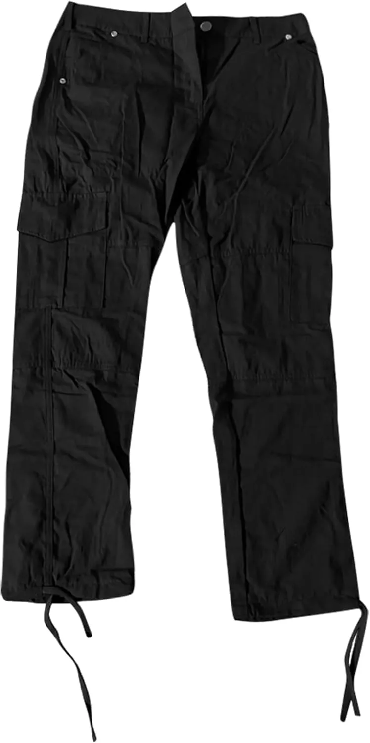 Wide Leg Pants Casual Trousers Belt Casual Zipper Pocket Without Design Color Yoga Pants Womens Cargo Pants Y2K