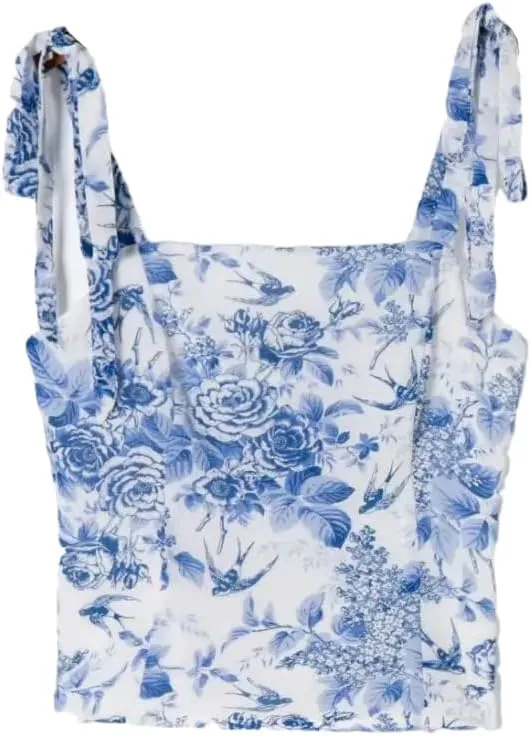 Women Adjusts Camisole Tank Floral Print Slim Top
