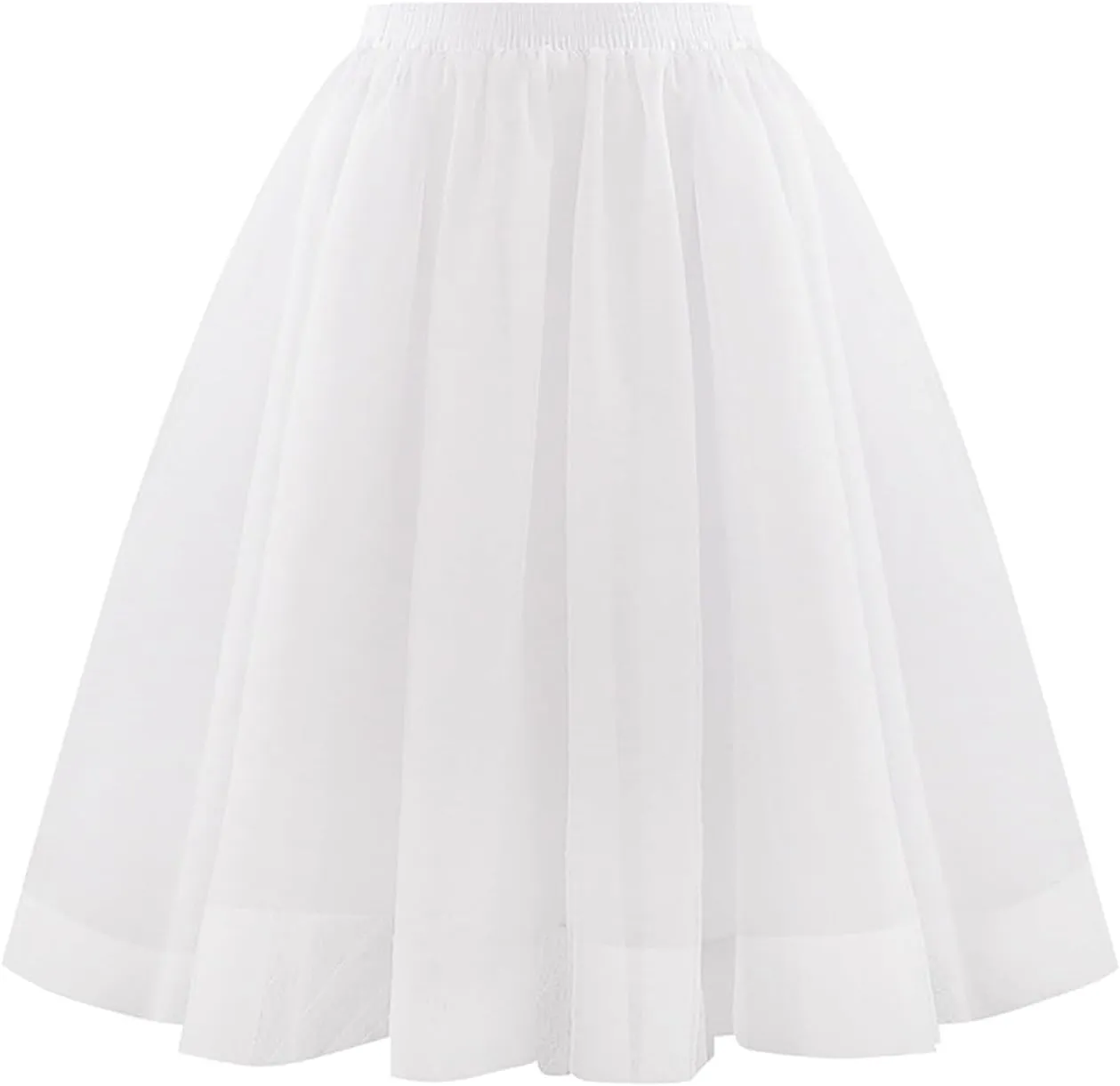 Women Elastic Ruffle Underskirts for Cosplay Tutu Skirt A-Line Tulle Party Midi Skirt Elegant Lightweight Petticoat