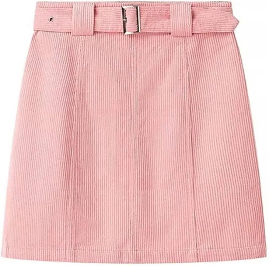 Women's Basic High Waisted Pencil Bodycon Corduroy Solid Short Skirt Casual Fashion Temperament Sexy Elegant Skirts