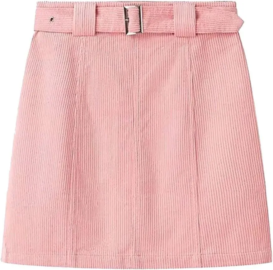 Women's Basic High Waisted Pencil Bodycon Corduroy Solid Short Skirt Casual Fashion Temperament Sexy Elegant Skirts