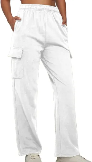 Women's Cinch Bottom Sweatpants High Waisted Casual Workout Athletic Baggy Joggers Lounge Pants with Pockets