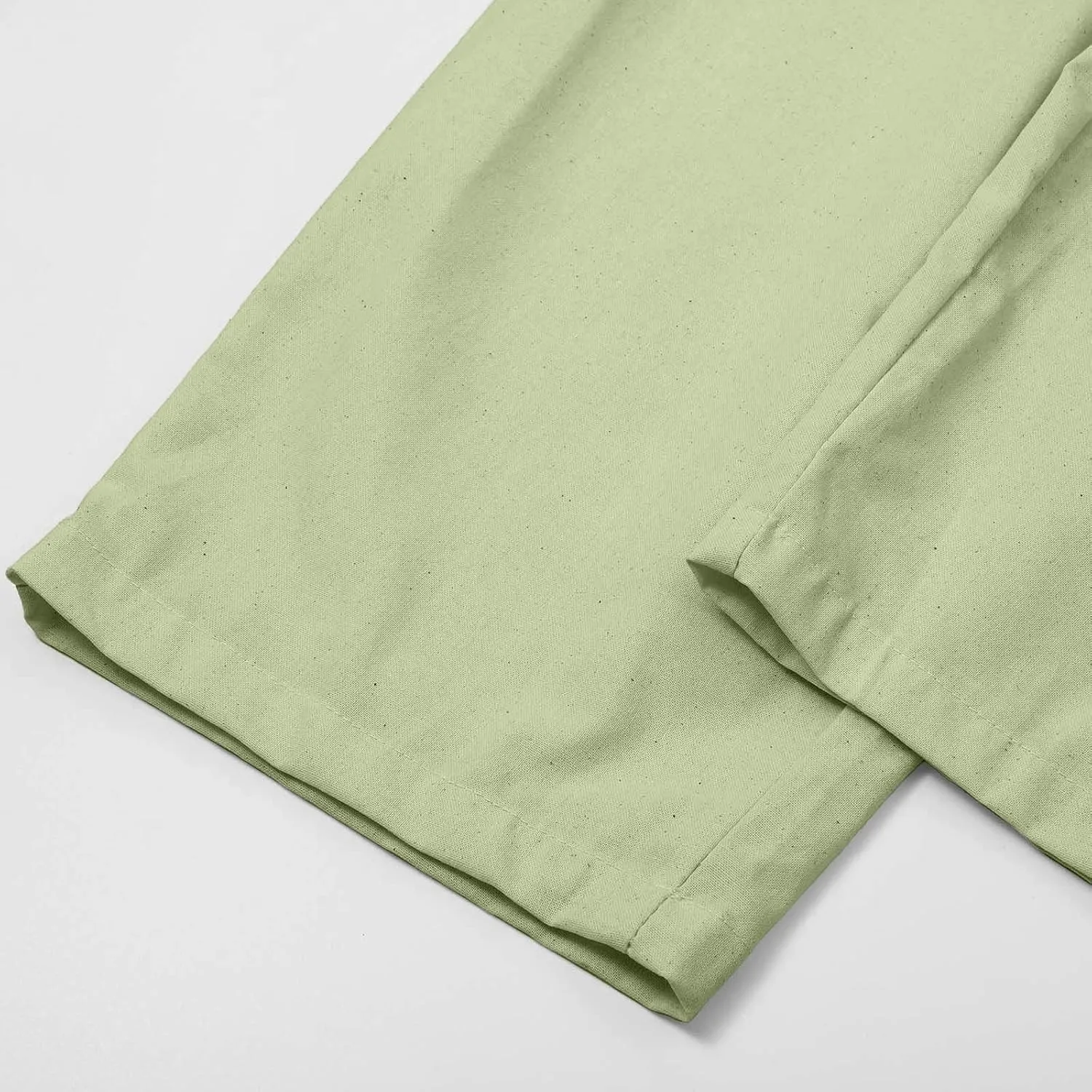 Womens Cotton Linen Straight Leg Pants Summer Drawstring Elastic High Waist Pants Casual Trousers with Pockets